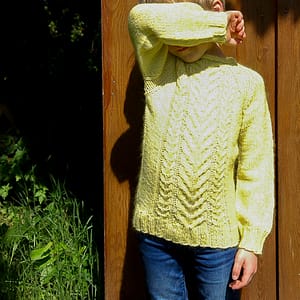 Feiner Zopfmuster-Pullover mit japanischem Garn